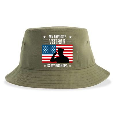 Veterans Day Military My Favorite Veteran Is My Grandpa Sustainable Bucket Hat