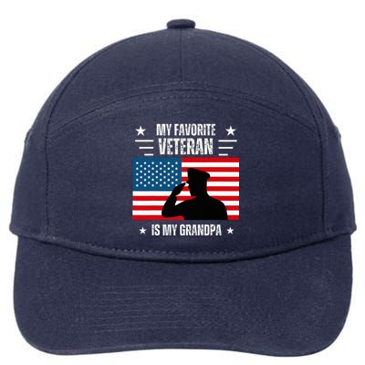 Veterans Day Military My Favorite Veteran Is My Grandpa 7-Panel Snapback Hat