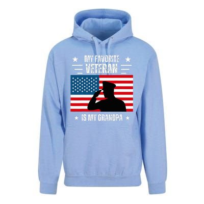 Veterans Day Military My Favorite Veteran Is My Grandpa Unisex Surf Hoodie