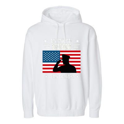 Veterans Day Military My Favorite Veteran Is My Grandpa Garment-Dyed Fleece Hoodie