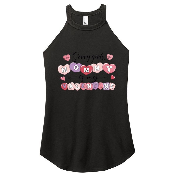 ValentineS Day Mommy Is My Valentine Son Gift Idea Funny Gift Women's Perfect Tri Rocker Tank