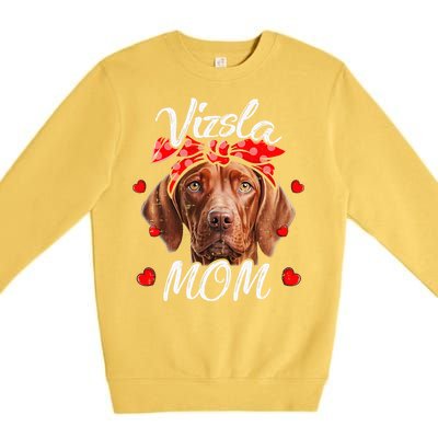 Vizsla Dog Mom Vizsla Mom Puppy Funny Mothers Day Premium Crewneck Sweatshirt