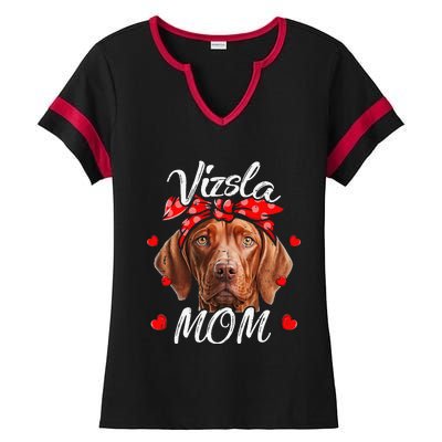 Vizsla Dog Mom Vizsla Mom Puppy Funny Mothers Day Ladies Halftime Notch Neck Tee