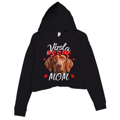 Vizsla Dog Mom Vizsla Mom Puppy Funny Mothers Day Crop Fleece Hoodie