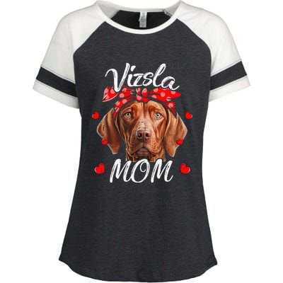 Vizsla Dog Mom Vizsla Mom Puppy Funny Mothers Day Enza Ladies Jersey Colorblock Tee