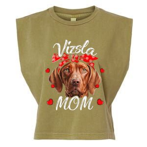 Vizsla Dog Mom Vizsla Mom Puppy Funny Mothers Day Garment-Dyed Women's Muscle Tee