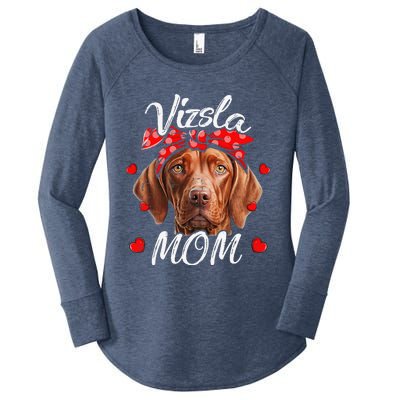 Vizsla Dog Mom Vizsla Mom Puppy Funny Mothers Day Women's Perfect Tri Tunic Long Sleeve Shirt