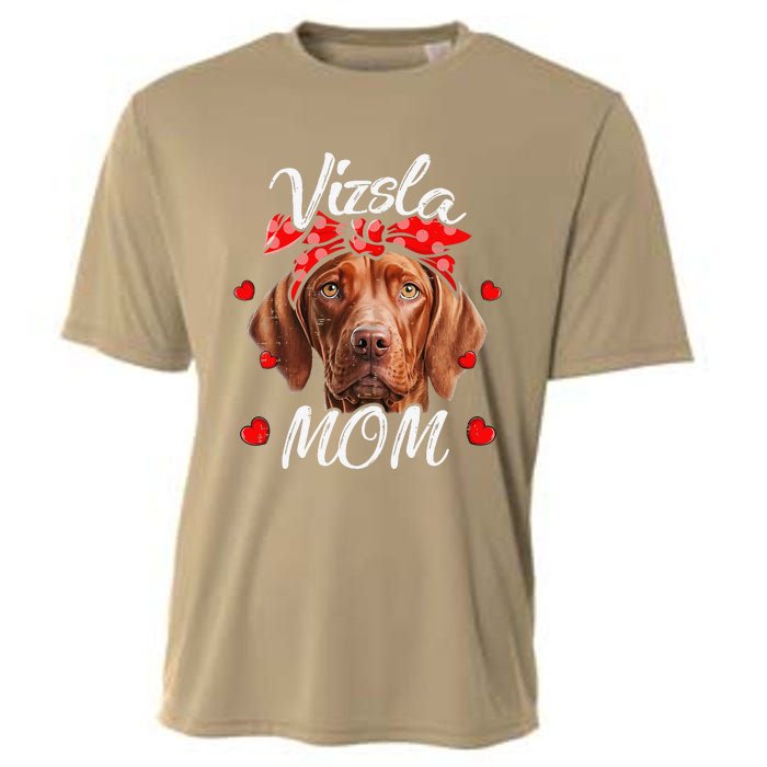 Vizsla Dog Mom Vizsla Mom Puppy Funny Mothers Day Cooling Performance Crew T-Shirt