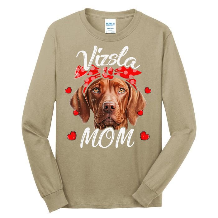 Vizsla Dog Mom Vizsla Mom Puppy Funny Mothers Day Tall Long Sleeve T-Shirt