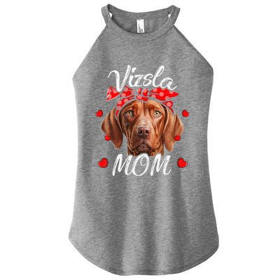 Vizsla Dog Mom Vizsla Mom Puppy Funny Mothers Day Women's Perfect Tri Rocker Tank