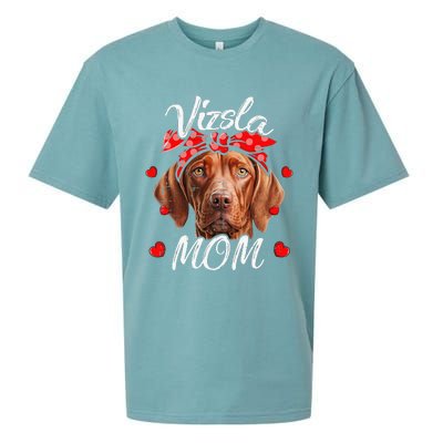 Vizsla Dog Mom Vizsla Mom Puppy Funny Mothers Day Sueded Cloud Jersey T-Shirt