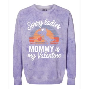 ValentineS Day Mommy Saurus Valentine Cute Gift Colorblast Crewneck Sweatshirt