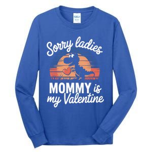 ValentineS Day Mommy Saurus Valentine Cute Gift Tall Long Sleeve T-Shirt