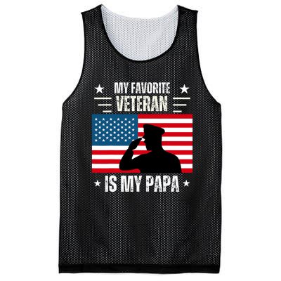 Veterans Day Military My Favorite Veteran Is My Papa Mesh Reversible Basketball Jersey Tank