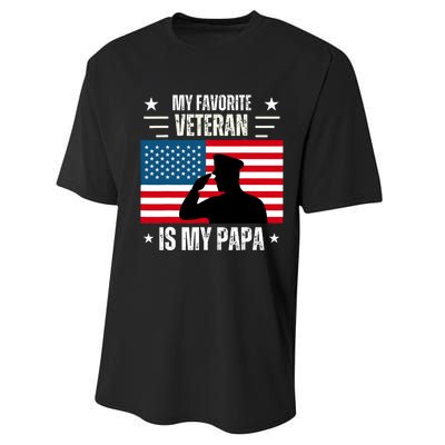 Veterans Day Military My Favorite Veteran Is My Papa Performance Sprint T-Shirt