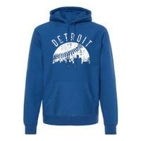 Vintage Detroit Michigan Skyline Apparel Premium Hoodie