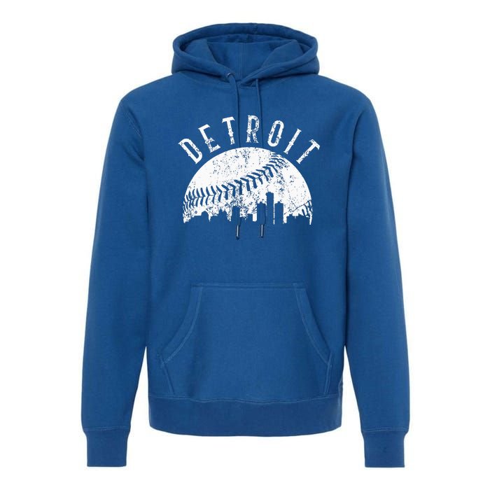 Vintage Detroit Michigan Skyline Apparel Premium Hoodie