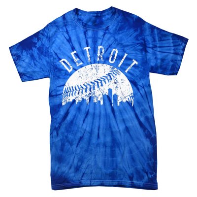 Vintage Detroit Michigan Skyline Apparel Tie-Dye T-Shirt