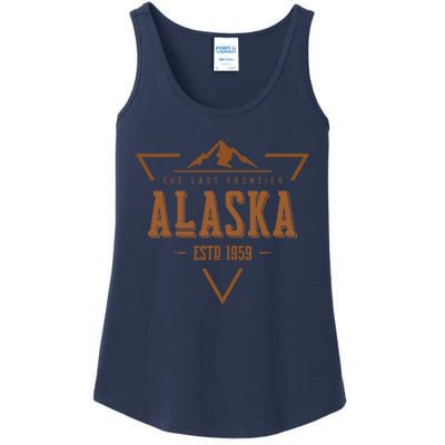 Vintage Denali Mountain Alaska The Last Frontier Logo Ladies Essential Tank