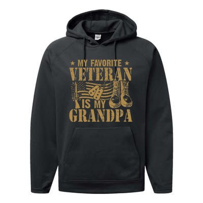 Veterans Day my favorite veteran is my grandpa  Performance Fleece Hoodie