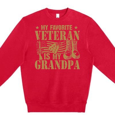 Veterans Day my favorite veteran is my grandpa  Premium Crewneck Sweatshirt