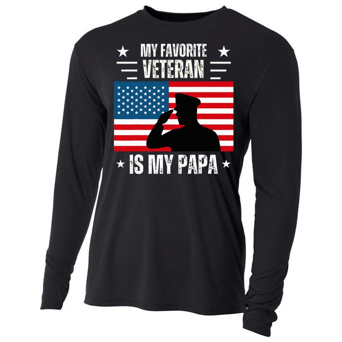 Veterans Day Military My Favorite Veteran Is My Papa  Cooling Performance Long Sleeve Crew