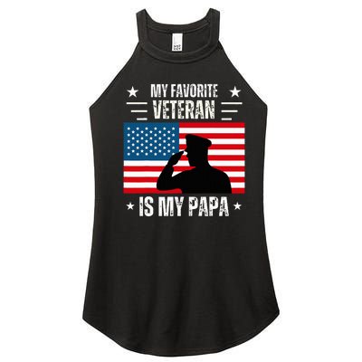 Veterans Day Military My Favorite Veteran Is My Papa  Women’s Perfect Tri Rocker Tank