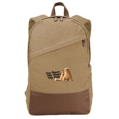 Very Demure Mindful Classy Meme Funny Cat Cotton Canvas Backpack