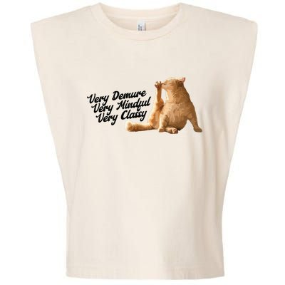 Very Demure Mindful Classy Meme Funny Cat Garment-Dyed Women's Muscle Tee