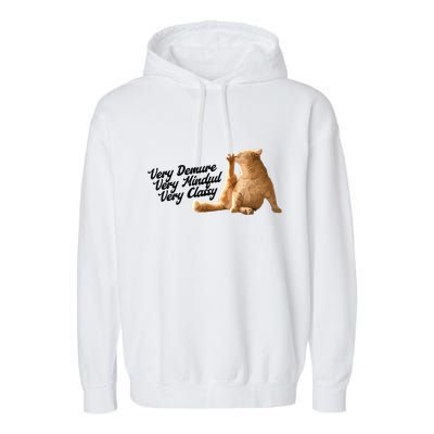 Very Demure Mindful Classy Meme Funny Cat Garment-Dyed Fleece Hoodie