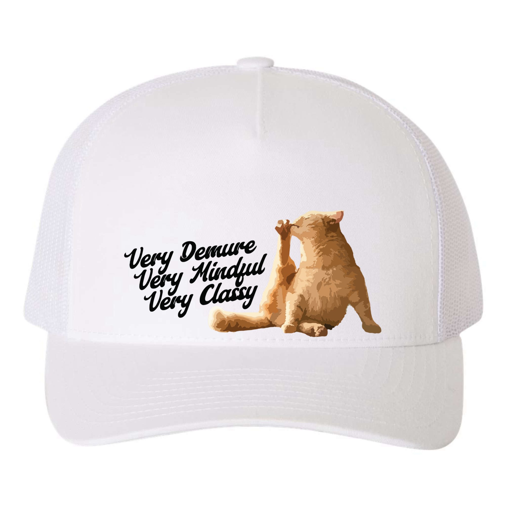 Very Demure Mindful Classy Meme Funny Cat Yupoong Adult 5-Panel Trucker Hat