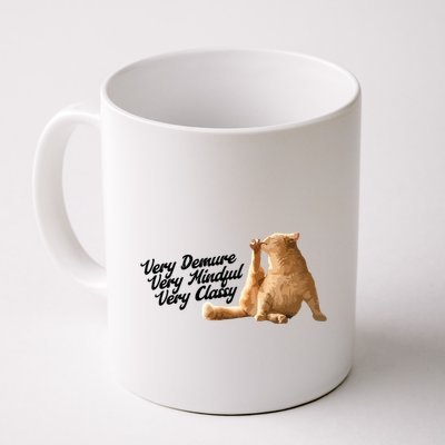 Very Demure Mindful Classy Meme Funny Cat Mug
