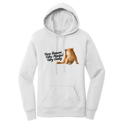 Very Demure Mindful Classy Meme Funny Cat Women's Pullover Hoodie