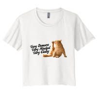 Very Demure Mindful Classy Meme Funny Cat Women's Crop Top Tee