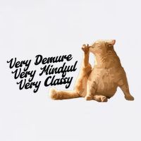 Very Demure Mindful Classy Meme Funny Cat Cropped Pullover Crew