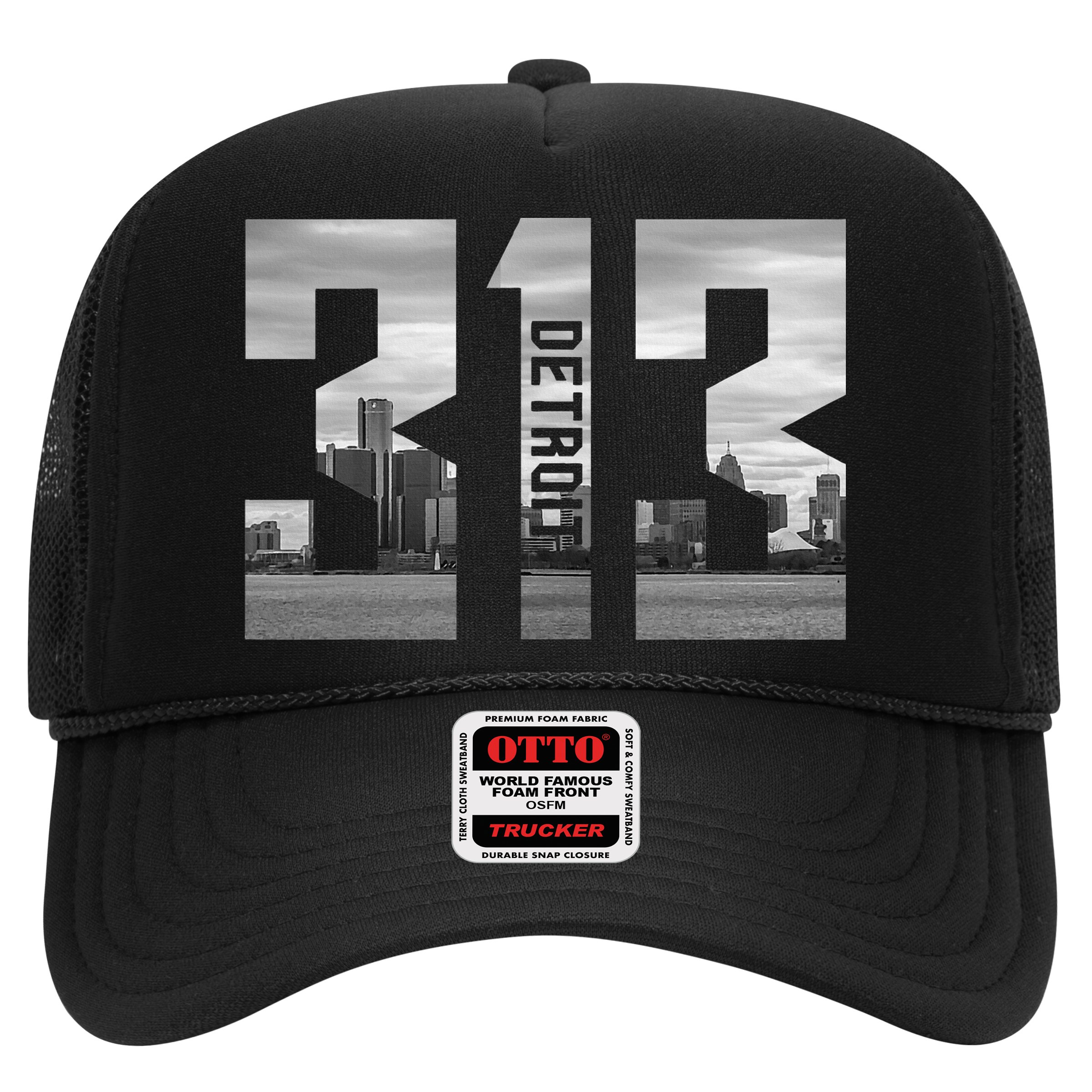 Vintage Detroit Michigan 313 Area Code Skyline Hat