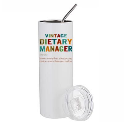 Vintage Dietary Manager Stainless Steel Tumbler