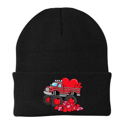 ValentineS Day Monster Truck With Hearts Plaid Beanie