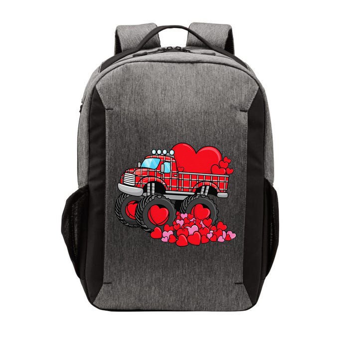 ValentineS Day Monster Truck With Hearts Plaid Vector Backpack