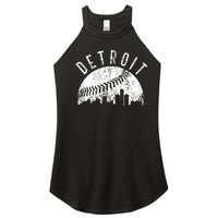 Vintage Detroit Michigan Skyline Apparel Women’s Perfect Tri Rocker Tank