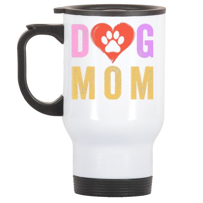 Vintage Dog Mom Happy MotherS Day Dog Mama Dog Loving Mom Puppy Mom Stainless Steel Travel Mug