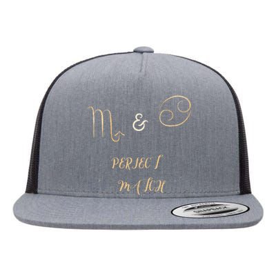 Valentines Day matching couple zodiac sign scorpio cancer Flat Bill Trucker Hat