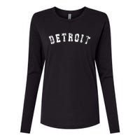 Vintage Detroit Michigan Distressed Apparel Womens Cotton Relaxed Long Sleeve T-Shirt