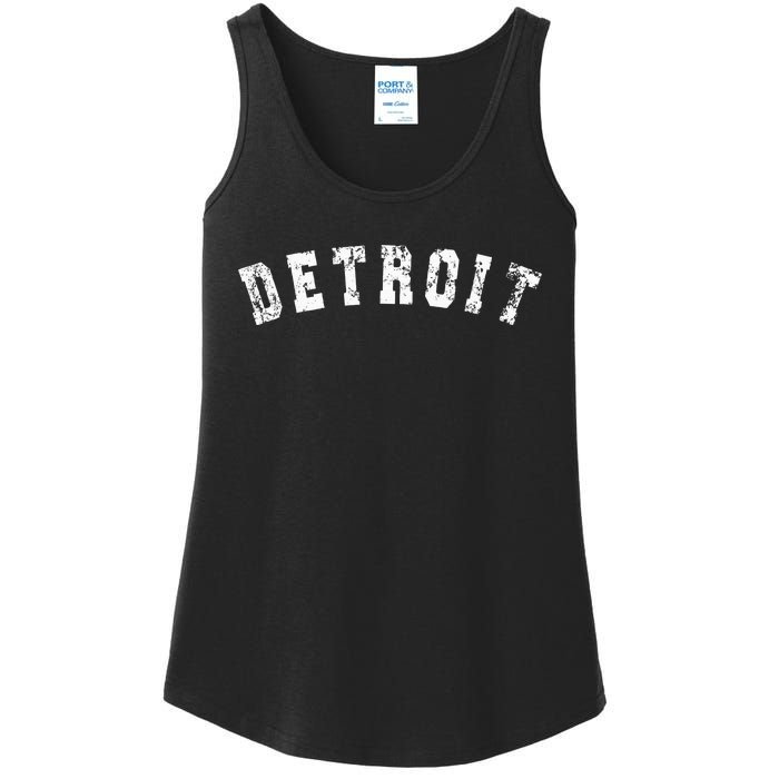 Vintage Detroit Michigan Distressed Apparel Ladies Essential Tank