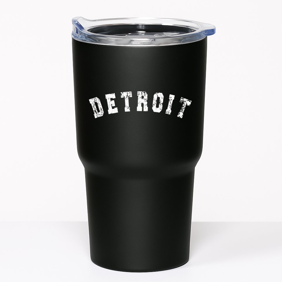 Vintage Detroit Michigan Distressed Apparel Tumbler