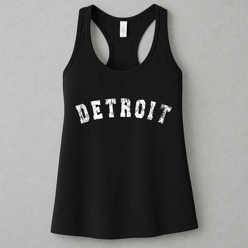 Vintage Detroit Michigan Distressed Apparel Womens Tank Top