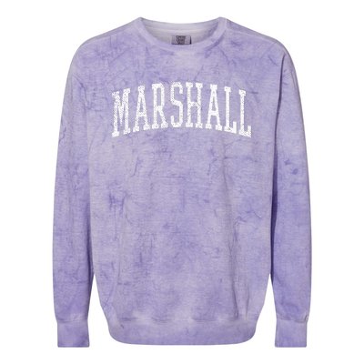 Varsity Distressed Marshall Colorblast Crewneck Sweatshirt