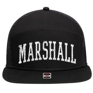 Varsity Distressed Marshall 7 Panel Mesh Trucker Snapback Hat