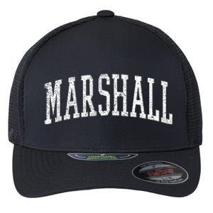 Varsity Distressed Marshall Flexfit Unipanel Trucker Cap