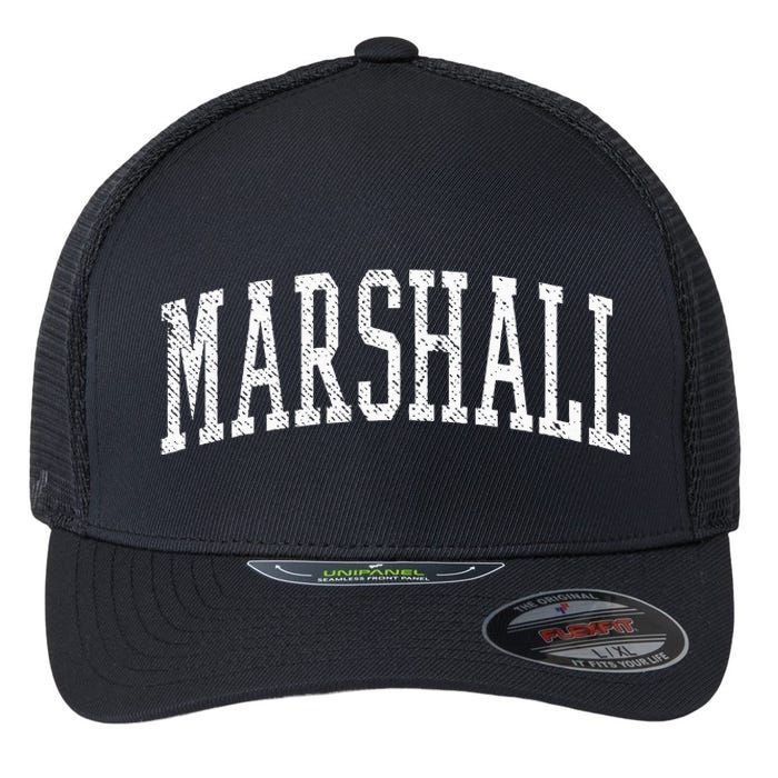 Varsity Distressed Marshall Flexfit Unipanel Trucker Cap